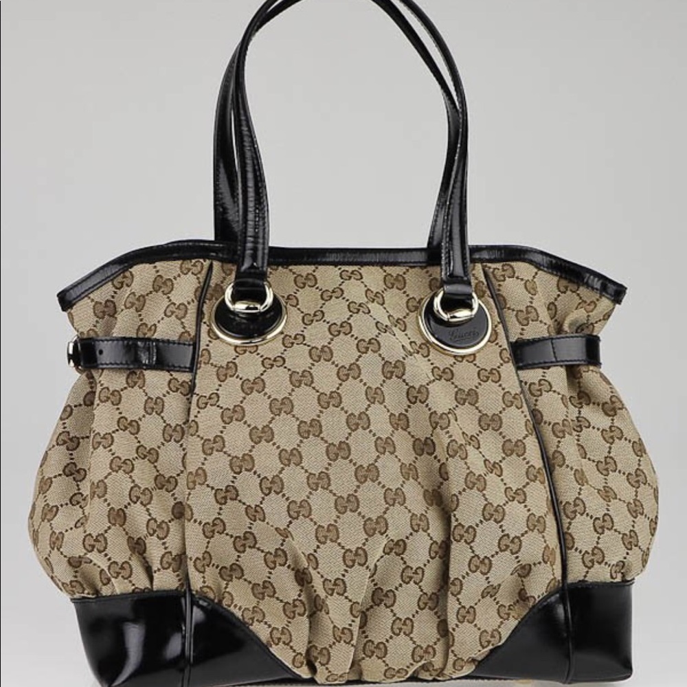Gucci Monogram Full Moon Tote Black